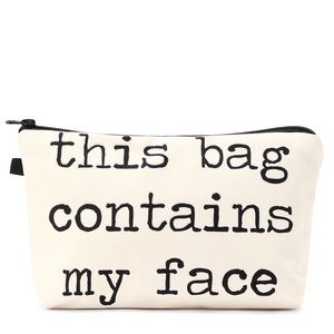 Slogan Print Cosmetic Bag